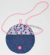 Load image into Gallery viewer, Personalized Denim Beaded Name Purse