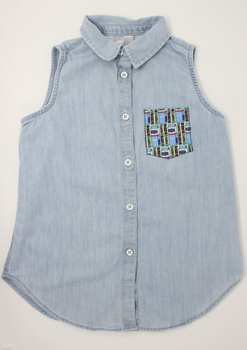 KIDS Sleeveless Denim Candy Top