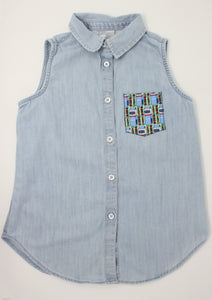 KIDS Sleeveless Denim Candy Top
