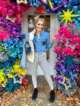 Load image into Gallery viewer, ADULT Peace Denim Top