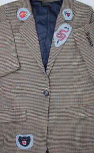 ADULT Houndstooth Oversized Patched Blazer