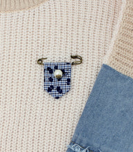 Load image into Gallery viewer, ADULT Denim Sleeve 2Tone Sweater w/ Removable Brooch