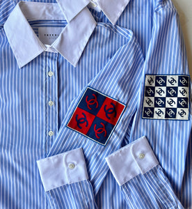 ADULT CC Arm Patch Striped Top