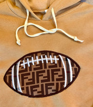 Load image into Gallery viewer, ADULT Football Hoodie in Camel