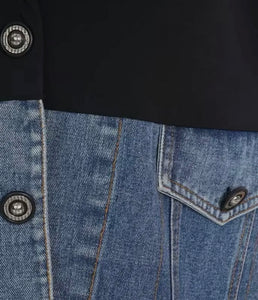 Denim-Woven Oversized Vest