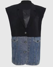Load image into Gallery viewer, Denim-Woven Oversized Vest