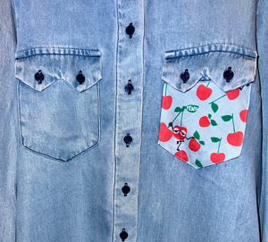 ADULT Denim Cherry Top