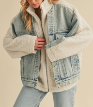 Load image into Gallery viewer, ADULT Teddy Denim Jacket