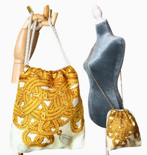 Load image into Gallery viewer, CC Gold Drawstring Bag