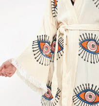 Load image into Gallery viewer, Evil Eye Kimono Robe