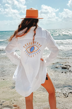 Load image into Gallery viewer, Hand-Painted Evil Eye Shirtdress