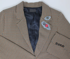 ADULT Houndstooth Oversized Patched Blazer