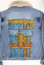 Load image into Gallery viewer, ADULT LV Denim Jacket w/ Detachable Faux-Fur Collar