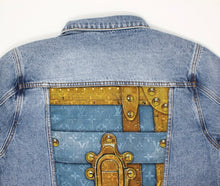 Load image into Gallery viewer, ADULT LV Denim Jacket w/ Detachable Faux-Fur Collar