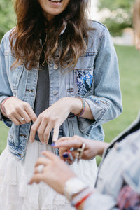 ADULT Erdem Denim Jacket w/ Detachable Faux-Fur Collar