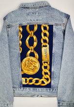 Load image into Gallery viewer, ADULT Chain Denim Jacket w/ Detachable Faux-Fur Collar