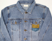 Load image into Gallery viewer, ADULT LV Denim Jacket w/ Detachable Faux-Fur Collar