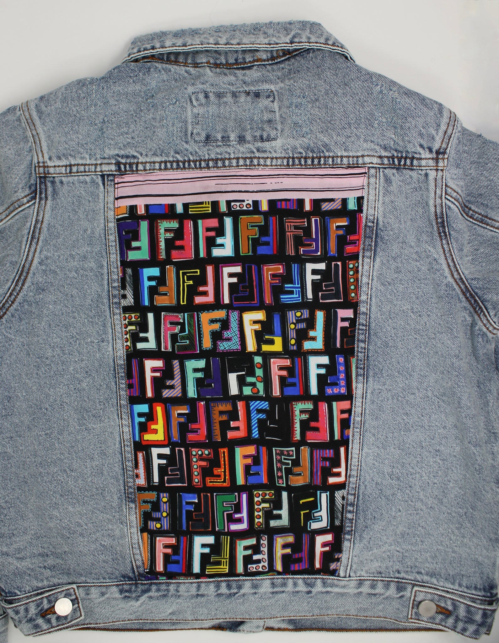 rainbow monogram denim