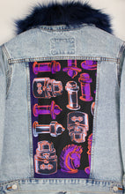 Load image into Gallery viewer, ADULT Chess Denim Jacket w/ Detachable Faux-Fur Collar