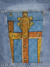 Load image into Gallery viewer, ADULT LV Denim Jacket w/ Detachable Faux-Fur Collar