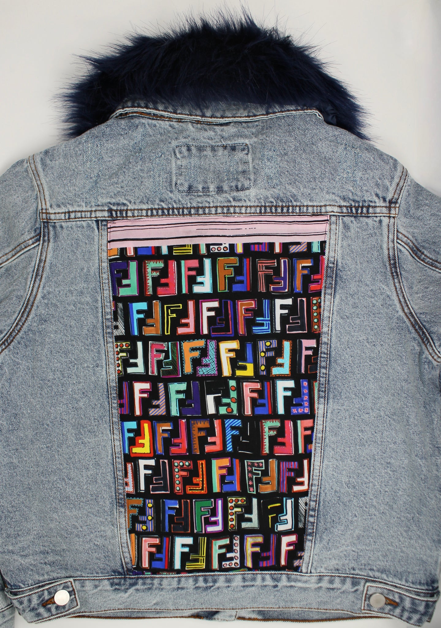ADULT FF Denim Jacket w/ Detachable Faux-Fur Collar – Frankie's Runway