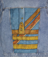 Load image into Gallery viewer, ADULT LV Denim Jacket w/ Detachable Faux-Fur Collar