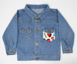 KIDS Heart Patch Denim Jacket