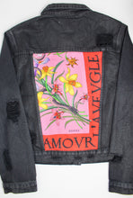 Load image into Gallery viewer, ADULT Floral Black Denim Jacket