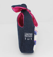 Load image into Gallery viewer, Embroidered Denim Tie Handbag