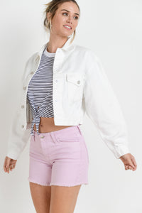 Customizable White Denim Jacket