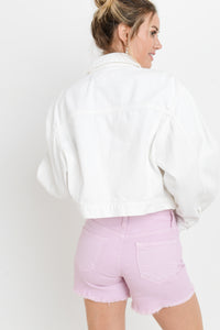 Customizable White Denim Jacket