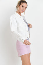 Load image into Gallery viewer, Customizable White Denim Jacket