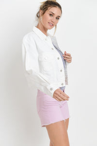 Customizable White Denim Jacket