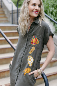 ADULT J'adore Jewels Olive Dress