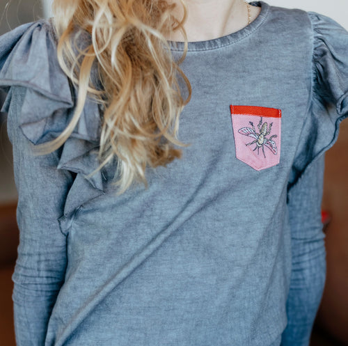 KIDS Nature Pocket Ruffle Top