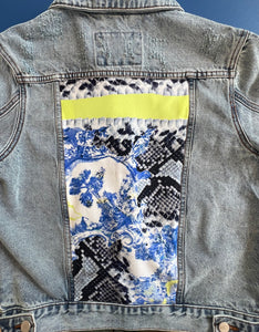 ADULT Erdem Denim Jacket w/ Detachable Faux-Fur Collar