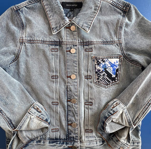 ADULT Erdem Denim Jacket w/ Detachable Faux-Fur Collar